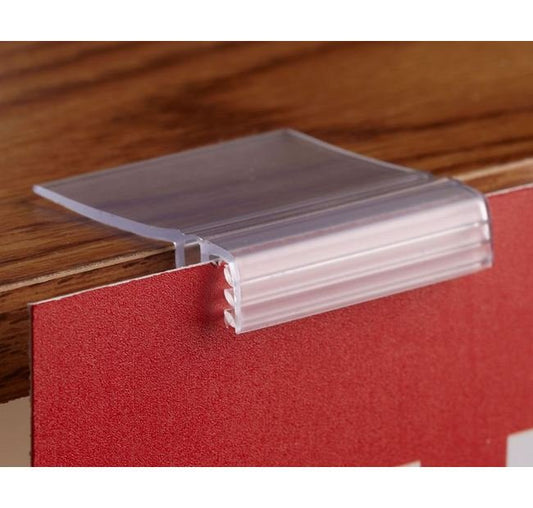 Hinged Gripper Square Shelf Sign Holder - 3/4" Height - Image 1