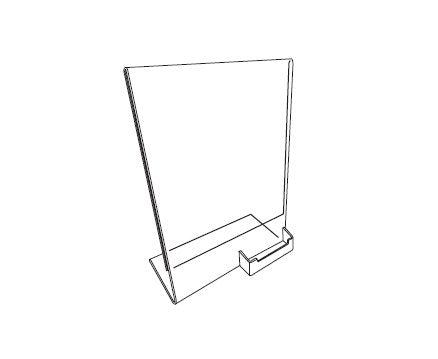 Clear Freestanding Sign Holder with Business Card Pocket - Image 2