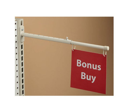 Adjustable Telescopic Double-Hook Aisle Sign Holder for Gondola Displays - Image 1