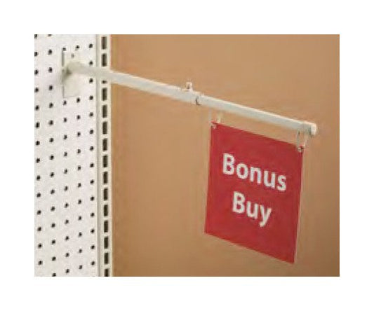 Adjustable Telescopic Double-Hook Aisle Sign Holder for Pegboard & Slatwall - Image 1