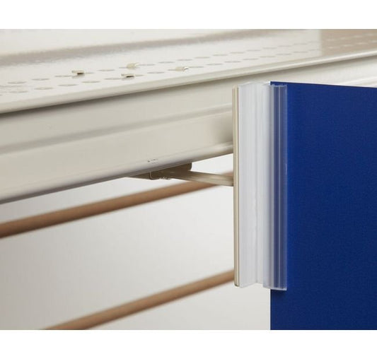 Hinged Under-Shelf Spring-Mount Gripper Sign Holder with Adjustable Grip - Image 1