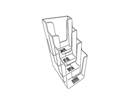 4-Level Clear Styrene Brochure Holder - Image 2