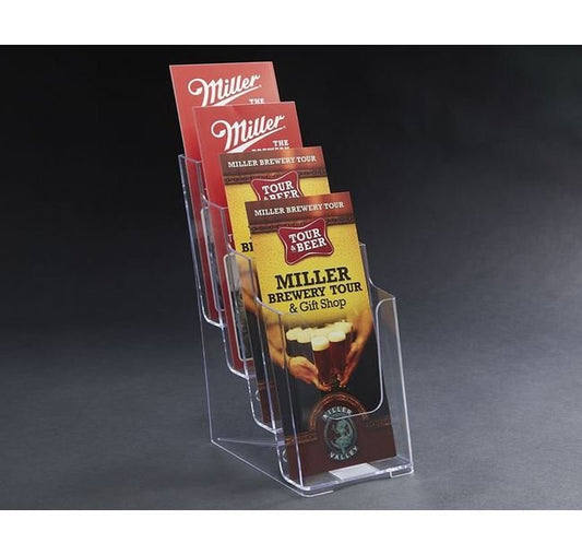 4-Level Clear Styrene Brochure Holder - Image 1