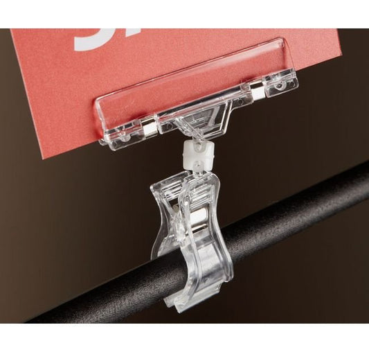 Clear Color Spring Clip-On Knuckle Sign Holder - Image 1