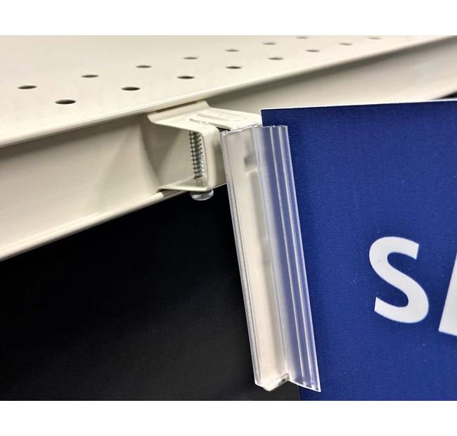 Metal Channel Mount Sign Holder with Adjustable Grip Capacity - Image 1
