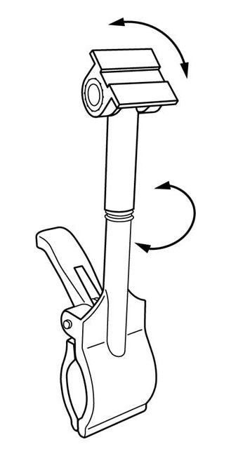 Rotating Thumb Clamp Base Track Sign Holder with Ratcheting Heads - Image 2