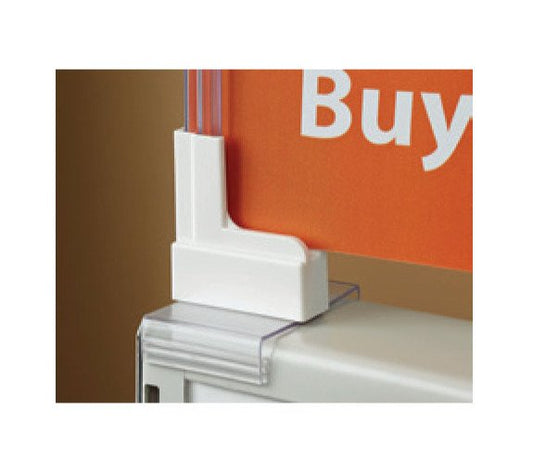 White Boot Grip Gondola Top Sign Holder Base - Image 1