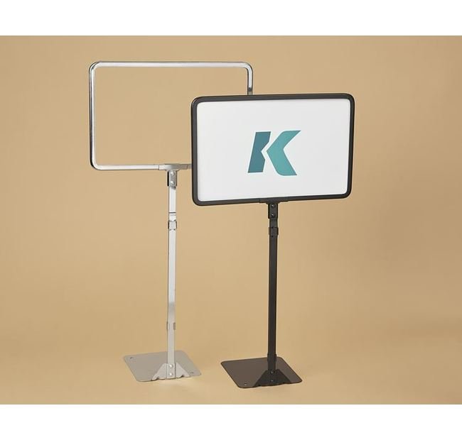Adjustable 14" Metal Sign Frame with Painted Black Finish - Image 1