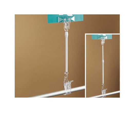 Heavy Duty Telescopic Clip-On Sign Holder - Rotating Display Stand - Image 1