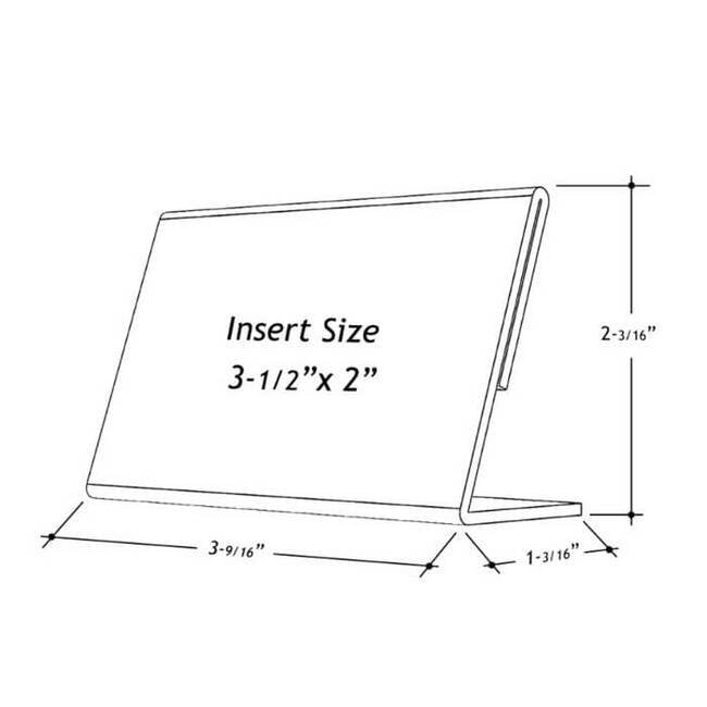 Acrylic Slant Back Display Sign Holder, 3.5x2 inches - Image 2
