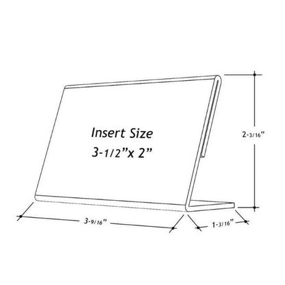 Acrylic Slant Back Display Sign Holder, 3.5x2 inches - Image 2