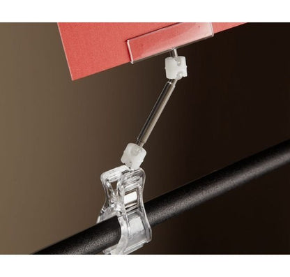 Clear Color Heavy Duty Clip-On Extended Knuckle Sign Holder - Image 1