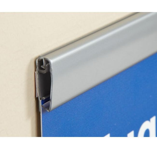 Silver Front Load PVC Sign Frame Rail - Image 1