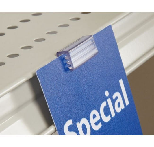 Reusable Gripper Shelf Sign Holder, 1/2" Length - Clear PVC - Image 1