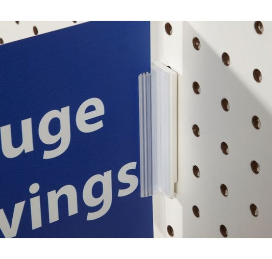 Pegboard Gripper Sign Holder - No Hinge, 0.100"-0.250" Grip Capacity - Image 1