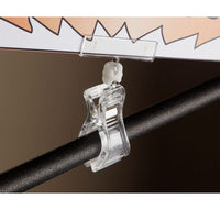 Heavy Duty Clear Color Clip-On Knuckle Sign Holder