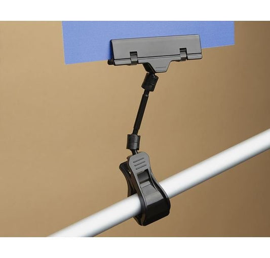 Durable Black Spring Clip-On Sign Holder - Image 1