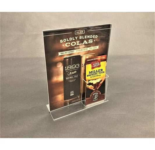 Crystal Clear T-Style Sign Holder with Pocket - Image 1