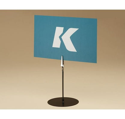 Black Freestanding Sign Holder with Spring Clip - 6" Height - Image 1