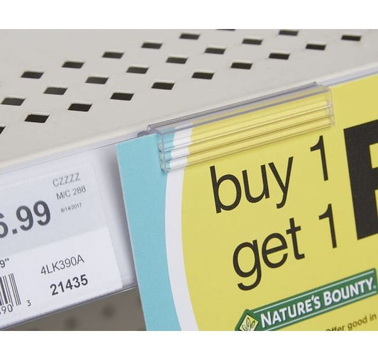 Clear PVC Hinged U-Channel Sign Holder Gripper, Pack of 100 - Image 1