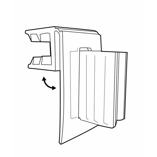 Hinged Gripper Flag Sign Holder - PVC Clear Vertical Shelf Sign Holder - Image 2