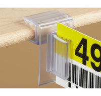 Hinged Gripper Flag Sign Holder - PVC Clear Vertical Shelf Sign Holder