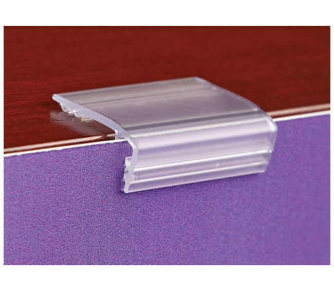 Clear PVC 1-1/8" Gripper Square Shelf Sign Holder - Image 1