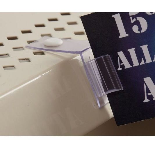 Perforated Shelf Gripper Flag Sign Holder - Pack of 100 - Image 1