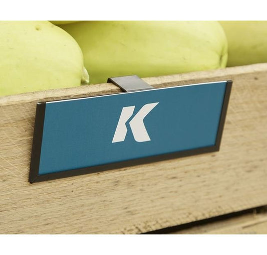 1" Thick Fits Edge Produce Bin Overhanging Sign Frame - Image 1