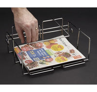 Chrome Newspaper & Ad Stand Sign Holder Basket