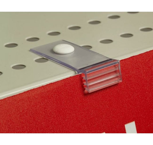 PVC Perf Shelf Gripper Flush Sign Holder - Image 1