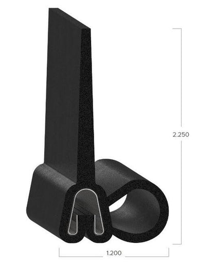 Uni-Grip RV Slide-Out Seal - 1.200" Width x 2.250" Height - Image 2
