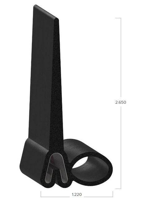 Uni-Grip RV Slide-Out Seal - 1.220" x 2.650" - Black - Image 2
