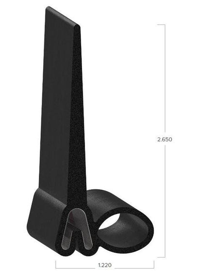 Uni-Grip RV Slide-Out Seal - 1.220" x 2.650" - Black - Image 2