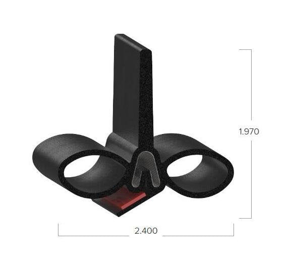 Uni-Grip RV Slide-Out Seal - 2.400" Width, 1.970" Height - Image 2