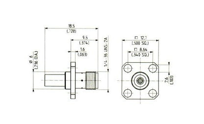 SMA Female Panel Cable Plugs (Straight, RG 316, K02252D) - Image 2
