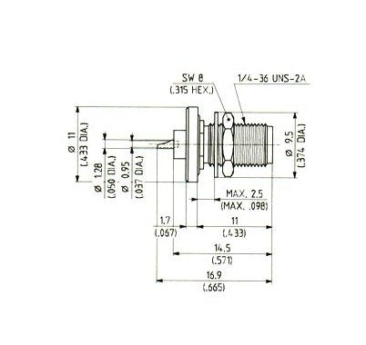 SMA Female Solder End Jack Receptacle - Image 2