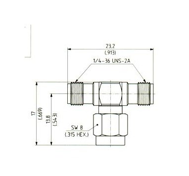 SMA Tee Adaptors - 1 Plug, 2 Jacks - Image 2