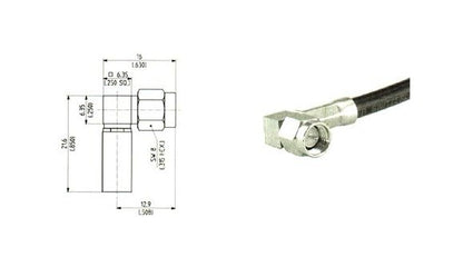 SMA Right Angle Cable Plugs (Male) - RG 58, 400 - Image 2