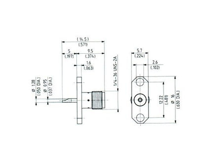SMA Receptacles with Solder End, Female Jack - Image 2