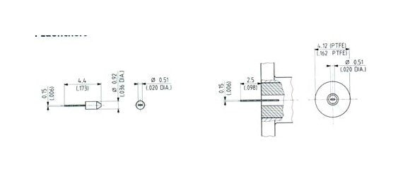 SMA Tab Contact Transition Pins for Flush Launchers - 10 Pack Gold Plated - Image 1