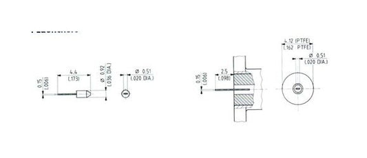SMA Tab Contact Transition Pins for Flush Launchers - 10 Pack Gold Plated - Image 1