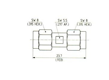 SMA Straight Adaptor Plug to Plug (Male) - Gold Plated - Image 2