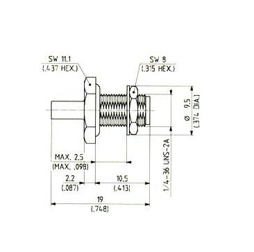SMA Female Straight Bulkhead Cable Plugs - Image 2