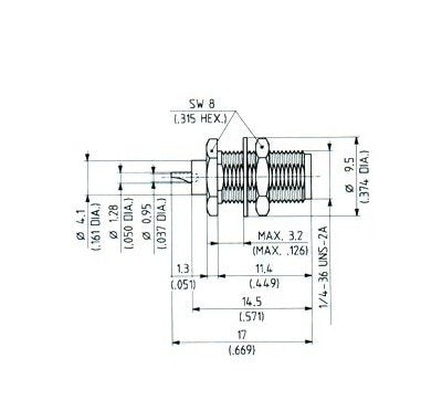 SMA Receptacles with Solder End, Female Jack Connector - Image 2