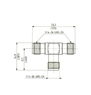 SMA Tee Adaptors - Gold Plated, 3 Female Jacks - Image 2