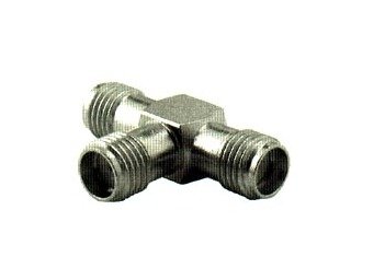 SMA Tee Adaptors - Gold Plated, 3 Female Jacks - Image 1