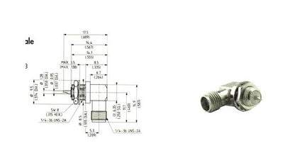 SMA Right Angle Receptacles with Solder End (Female Jack) - Image 2