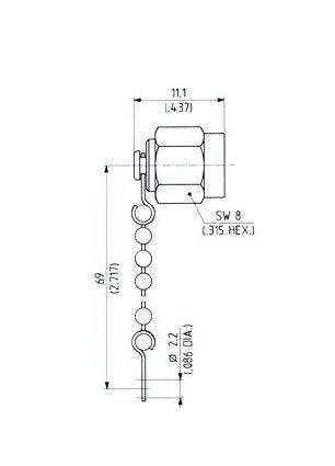SMA Female Protective Cap with Chain for Jacks - Image 2