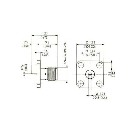 SMA Female Panel Launchers - DC-18GHz, Gold-Plated, Flush Dielectric - Image 2